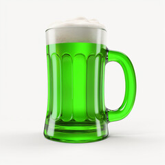 3d render icon of green beer plastic 3d clay isolated generated AI
