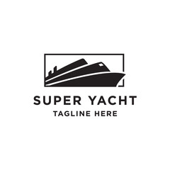modern minimalist yacht or cruise ship boat logo design	
