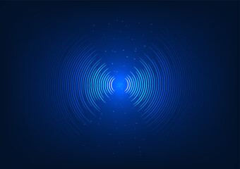 sound wave technology background radiating from the center The concept converts vibrational energy into sound waves that are transmitted.