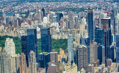 Fototapeta na wymiar New York City skyline from helicopter