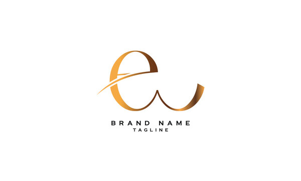 EW, WE, Abstract initial monogram letter alphabet logo design