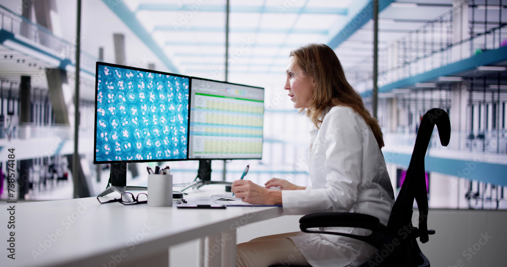 Leinwandbilder research lab scientist using computer