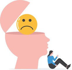 Person with Mental Health problems, Mentality Healthcare, Medical therapies prevention mental problem Illustration
