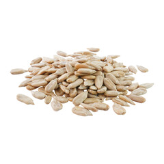 A pile of peeled sunflower seeds isolated transparent
