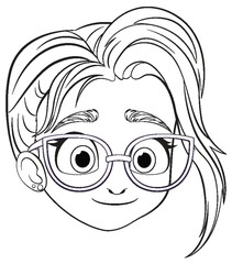 Vector illustration of a happy, bespectacled person