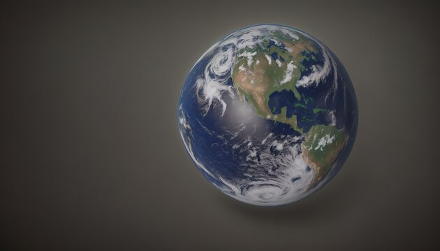 3d render of planet earth with clouds in the ocean. Elements of this image furnished by NASA