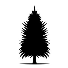 Pine tree silhouette icon vector. Coniferous tree silhouette for icon, symbol or sign. Pine tree icon for nature landscape, illustration or forest