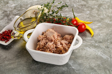 Canned tuna fillet for salad