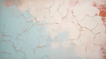 Fototapeta premium Old wall texture background, damaged cracked plaster and light paint