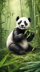 giant panda eating bamboo