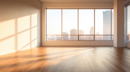 Obraz premium Empty apartment room for sale or rent, already built for interior design, beautiful light space, AI generated, space for text