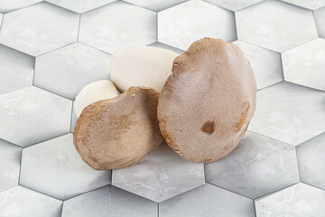Raw Eringi mushrooms for cooking