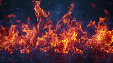 Fototapeta na wymiar close up abstract image of a burning fire on a dark background Generative AI
