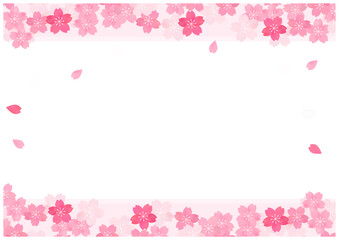 Obraz na płótnie Canvas 桜の花が美しい春の桜フレーム背景38