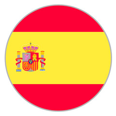 Obraz premium spanish flag round shape isolated on white