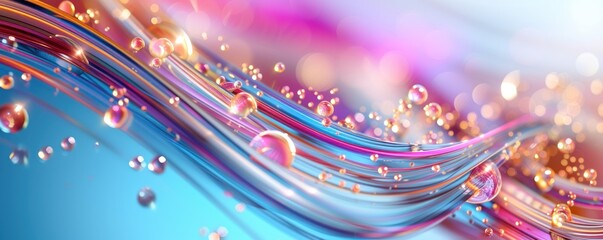Colorfull abstract background with waves and clear drops