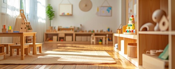 Playful kindergarten classroom or Montessori