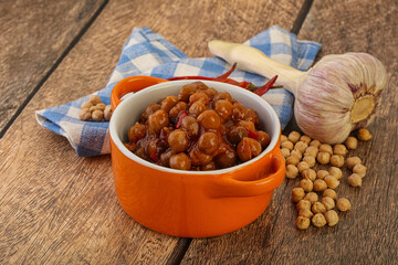 Baked chickpea with tomato sauce