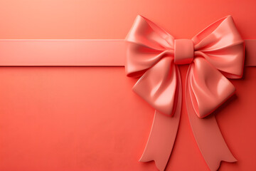 Bow and ribbon in 3D style on background.