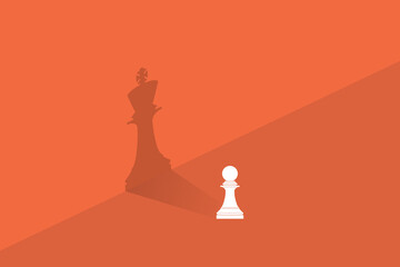 	
Dream big. Chess pawn with shadow of the king.	
