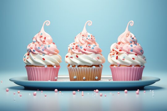 cupcakes on a bright pastel