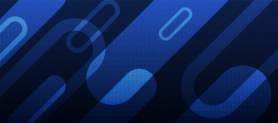 Abstract dark blue background. Minimal geometric blue light technology background abstract design.