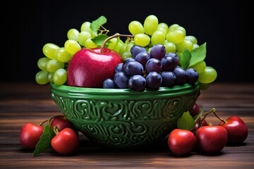 Naklejka na ściany i meble a bowl filled with fruit