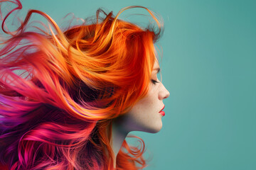 Fototapeta premium Portrait of woman with long hair.