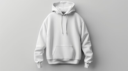 White Hoodie Mockup, hoodie template. sweatshirt long sleeve, for design mockup for print, isolated on white background.
