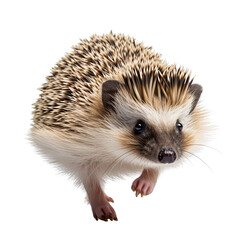 Hedgehog running isolated on transparent or white background