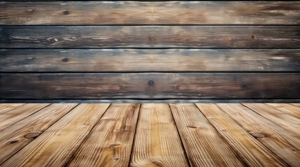 Wooden background with old wooden planks. Place for your text. - obrazy, fototapety, plakaty