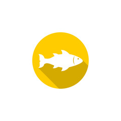 The fish icon. Fish symbol button icon isolated on transparent background