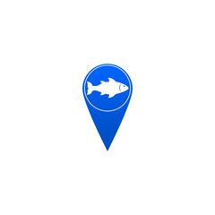 The fish icon. Fish symbol button icon isolated on transparent background