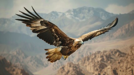 Sky Royal Guardian The Majestic Flight of an Arabian Eagle