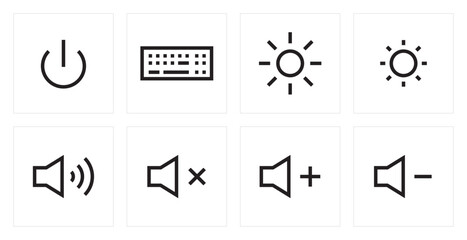 illustration of a set of keyboard buttons. keyboard function key symbols.