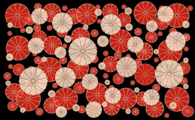 和柄　菊文様のパターンイラスト