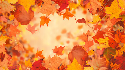 Naklejka na ściany i meble Autumn leaves form a beautiful background