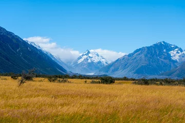 Foto auf Acrylglas Aoraki/Mount Cook Mount Cook National Park in New Zealand. Aoraki / Mount Cook National Park is in the central-west of the South Island of New Zealand.  