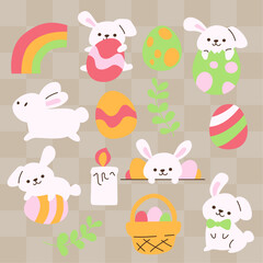 Easter Rabbit Bunny Character Cute and Adorable