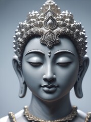 Buddha portrait, god statue. Fashionable background for design projects. Illustrations created using artificial intelligence. Illustrations and Clip Art AI generated.