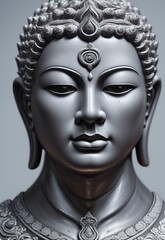 Buddha portrait, god statue. Fashionable background for design projects. Illustrations created using artificial intelligence. Illustrations and Clip Art AI generated.