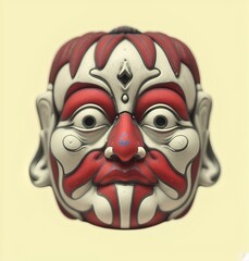 Obraz premium Abstract decorative mask of a non-existent creature. Fashionable background for design projects. Illustrations created using artificial intelligence. Illustrations and Clip Art AI generated.