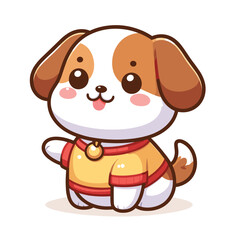 Obraz premium cute Dog cartoon vector on white background