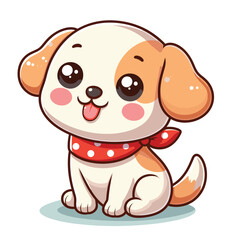 cute Dog cartoon vector on white background
