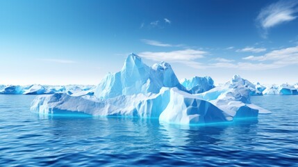 Ice Lagoon copy space 3D UHD WALLPAPER