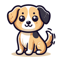 cute Dog cartoon vector on white background
