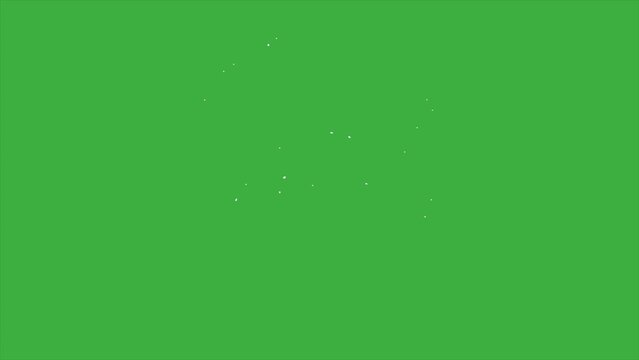 Animation cartoon video loop smoke letter I on green screen background
