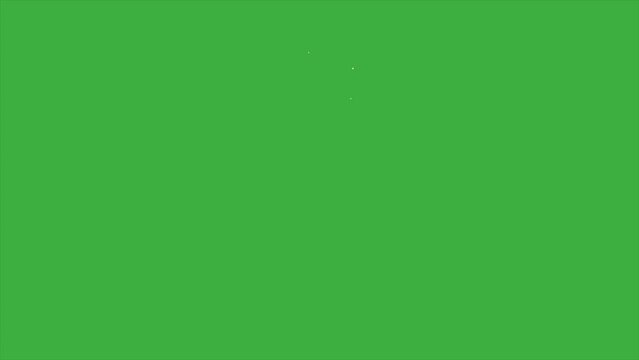 Animation cartoon video loop smoke letter H on green screen background