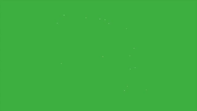 Animation cartoon video loop smoke letter L on green screen background