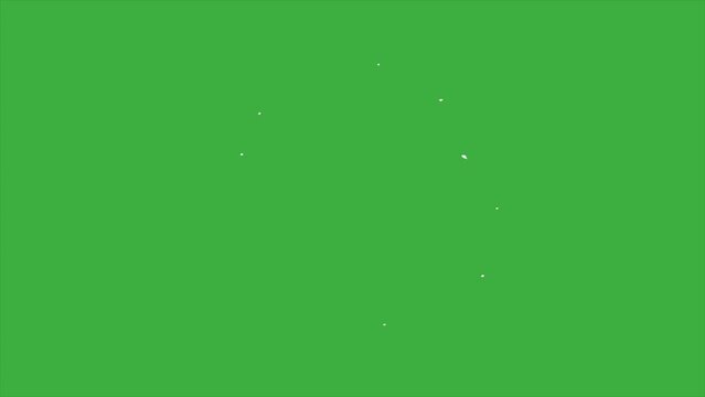 Animation cartoon video loop smoke letter O on green screen background